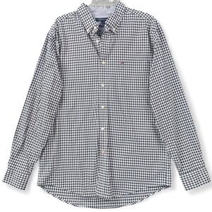 Tommy Hilfiger Shirt Mens Large Blue Gingham Button Down Classic Fit Long Sleeve